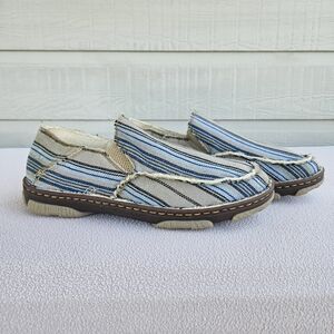 Tony Lama Gator Blue Stripe Slip-On Moc Men SZ 10.5 Casual TLC110 Western